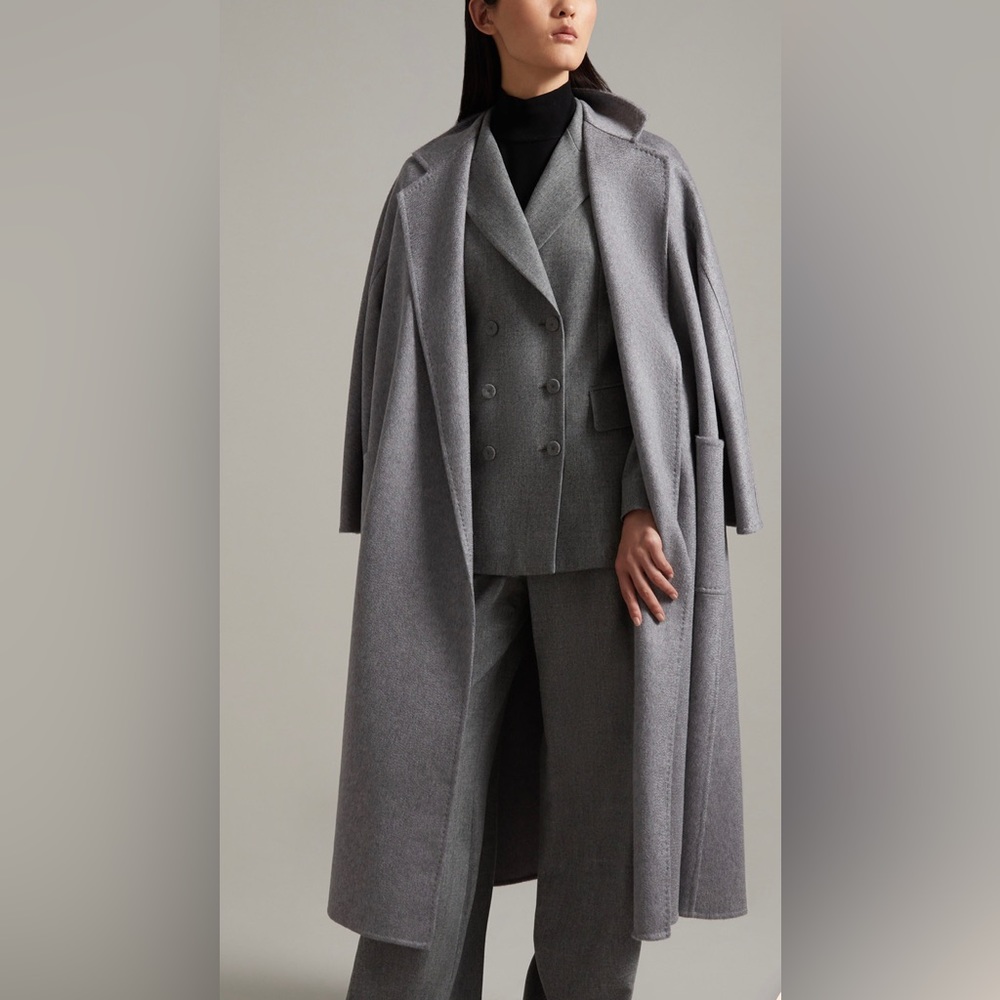 Max Mara Ludmilla icon cashmere coat light grey US2 it 36